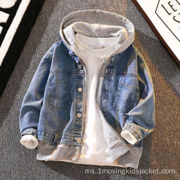 Jaket Denim Lengan Panjang Musim Sejuk Kanak-kanak